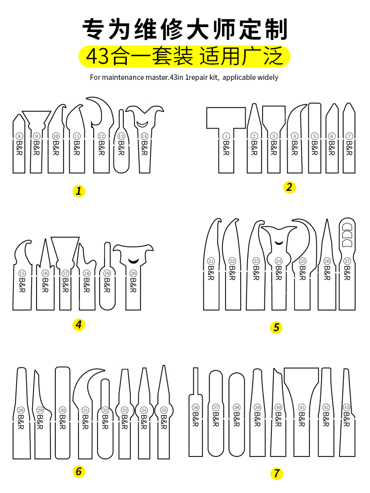 B&R Enhanced Chip Repairing Blades 43in1 X4301